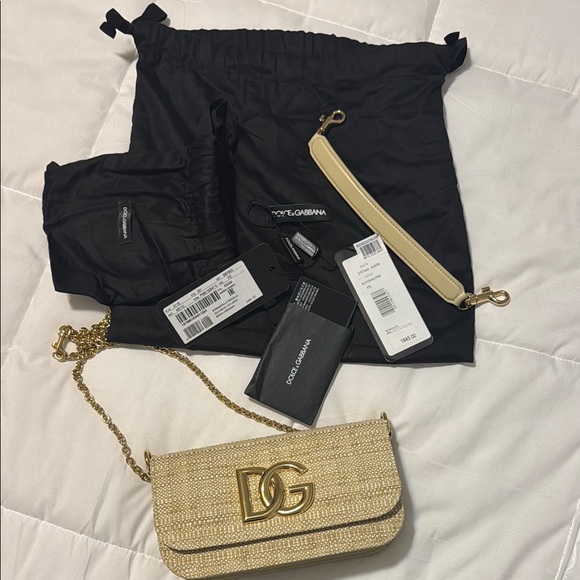 Dolce & Gabbana Handbags - Dolce & Gabbana 3.5 Logo Flap Raffia Top-Handle Bag.